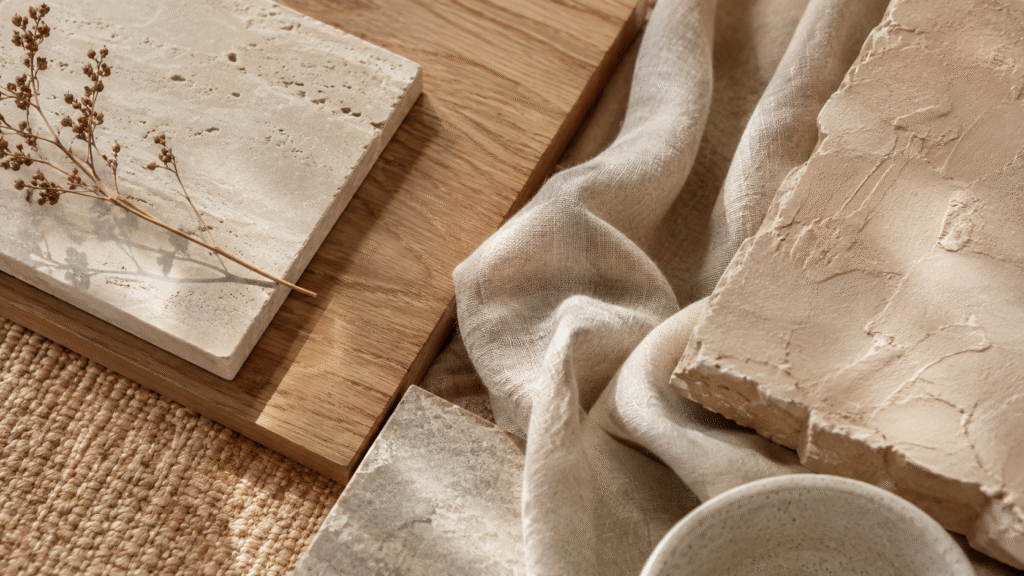 Natural materials in quiet luxury interiors