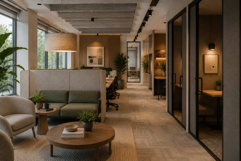Acoustic comfort in commercial interiors for better productivity