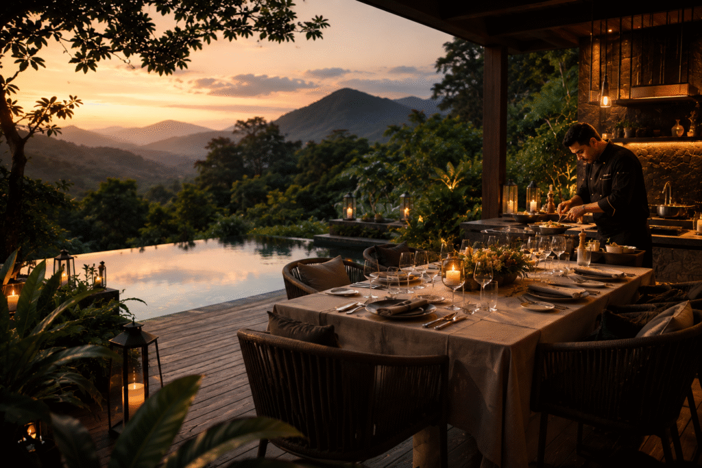 Personalized private chef and butler service in luxury estate villa