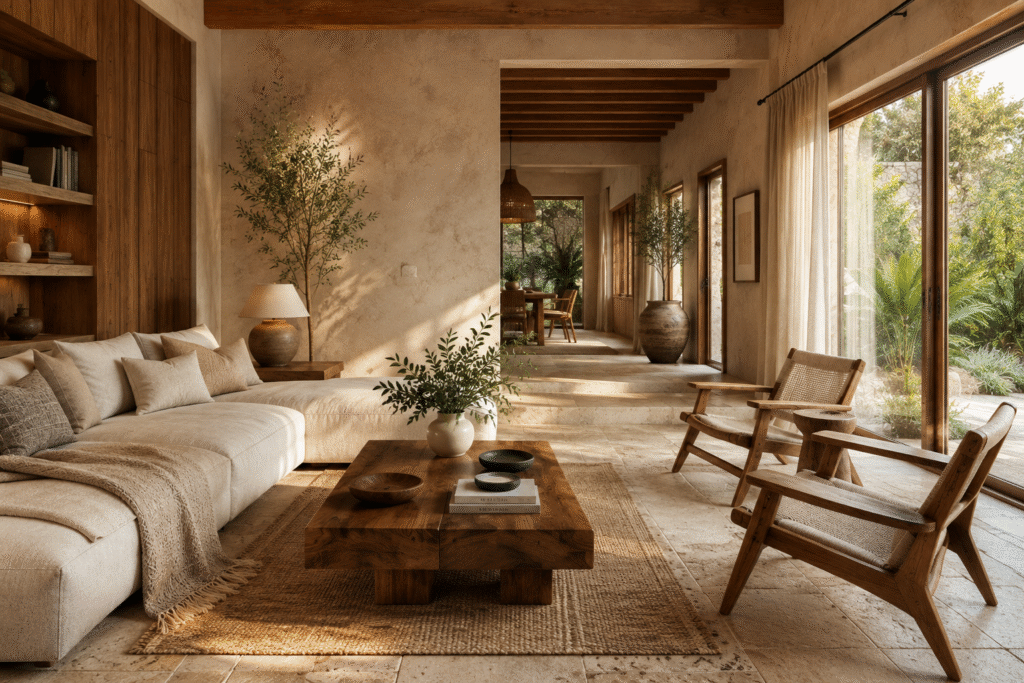 material selection well-being stone and wood thermal comfort