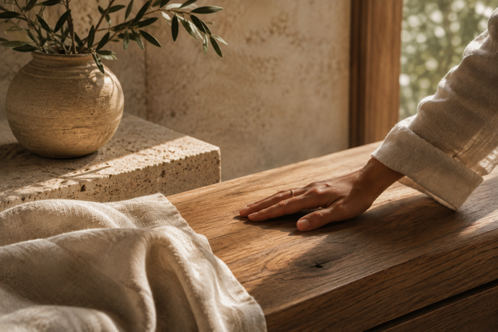 material selection well-being tactile natural materials